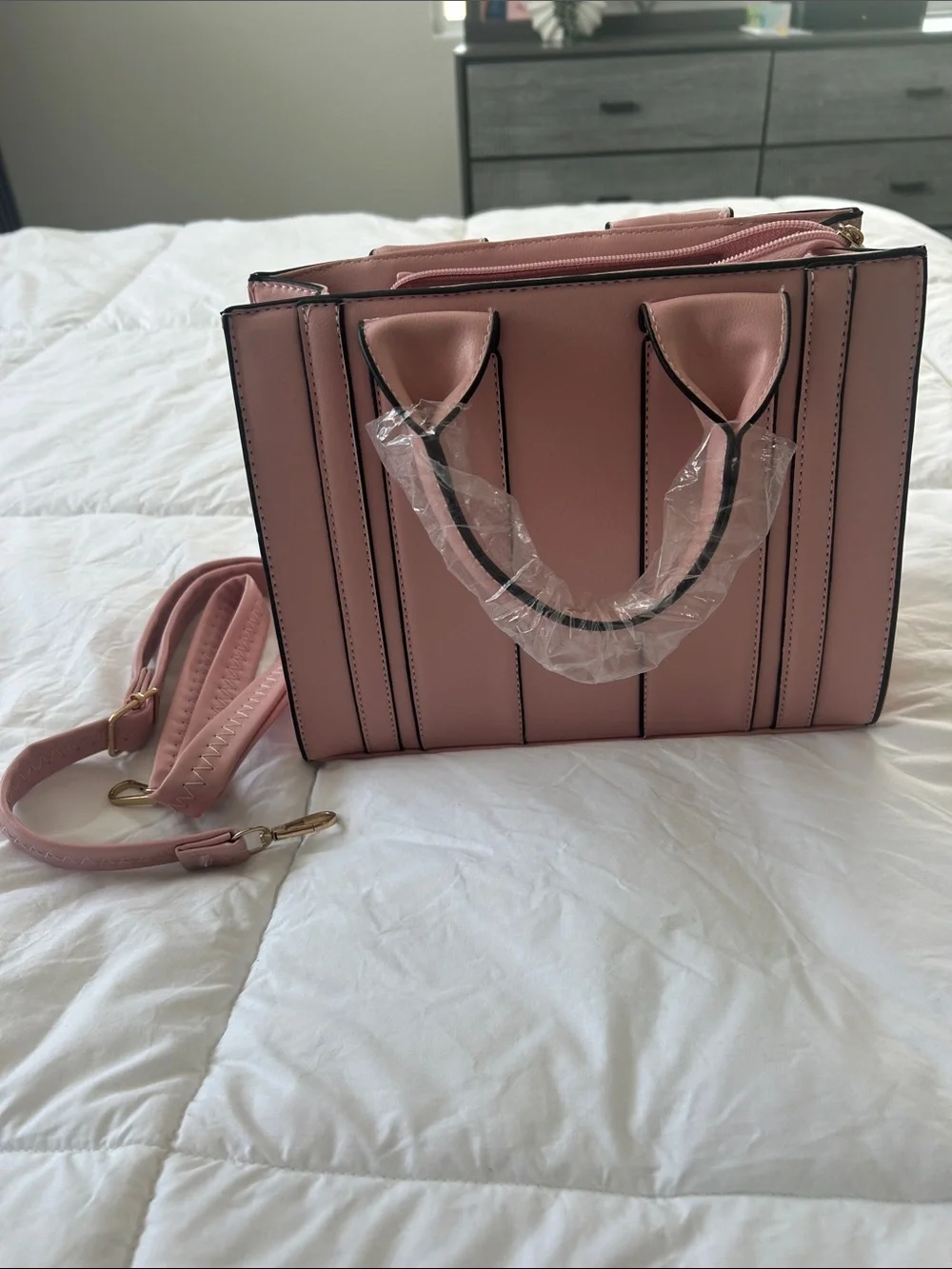 Women's Structured Top-Handle Satchel - Pink